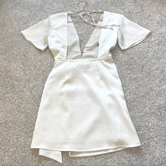 Beginning Boutique Open Back White Mini Dress - Picture 8 of 10